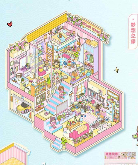 Magic Base DIY 3D Scene Stickers Lovely Miniature Scenes