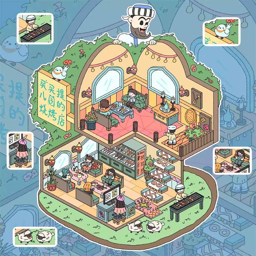 Gourmet Collection DIY 3D Scene Stickers - 4 Cute Miniature Scenes