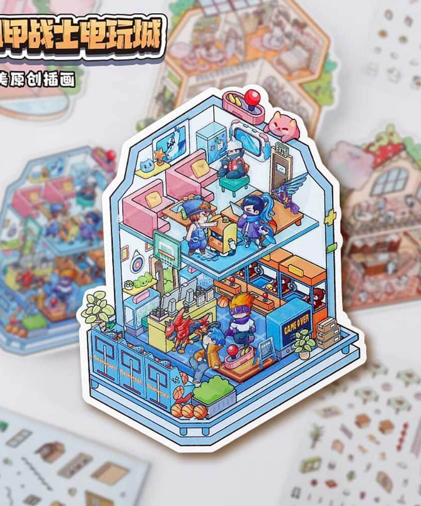 Cute Store 1.0 DIY 3D Scene Stickers 4 Cute Miniature Scenes
