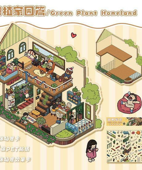 Happy Farm DIY 3D Scene Stickers 4 Cute Miniature Scenes