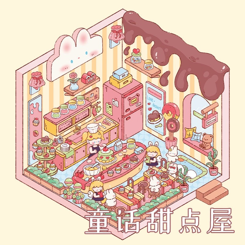 Magic House Collection DIY 3D Scene Stickers 5 Cute Miniature Scenes