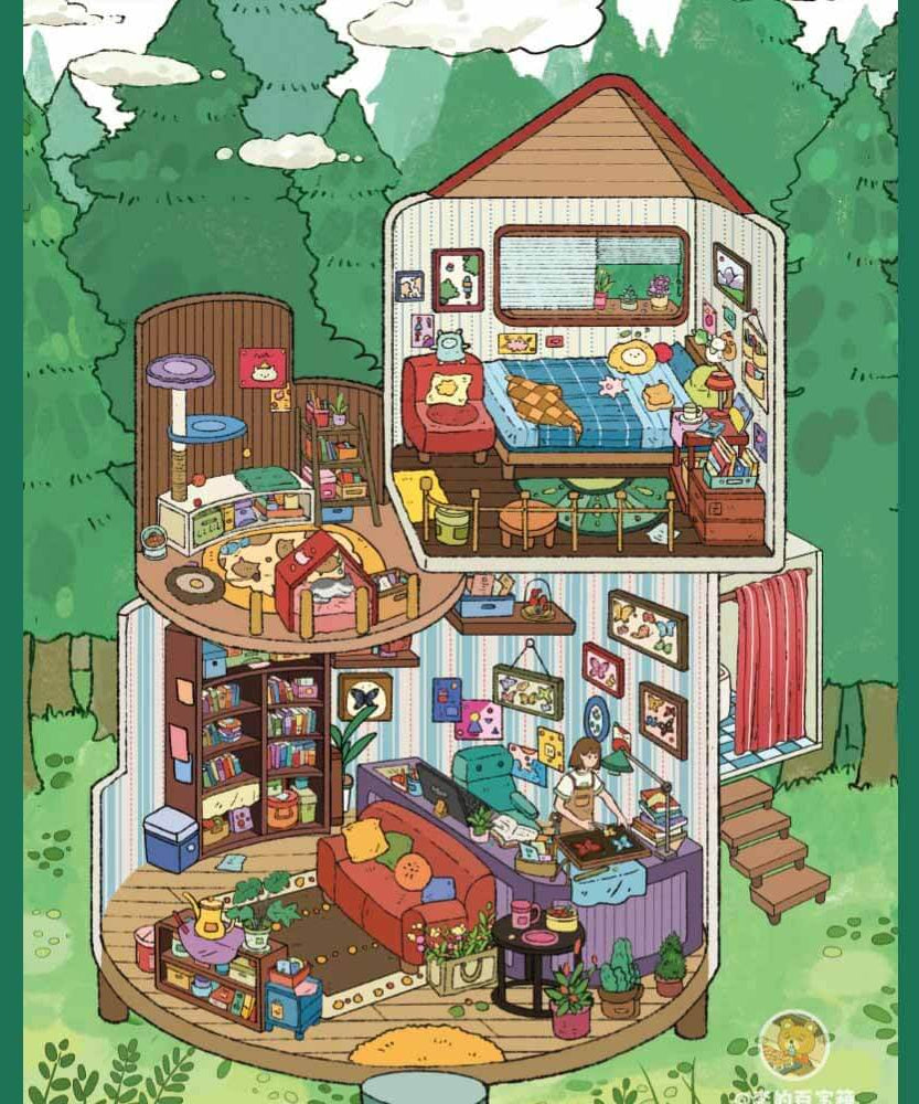 Treasure Chest Christmas & New Year Scene Sticker 6 Cute Miniature Scenes