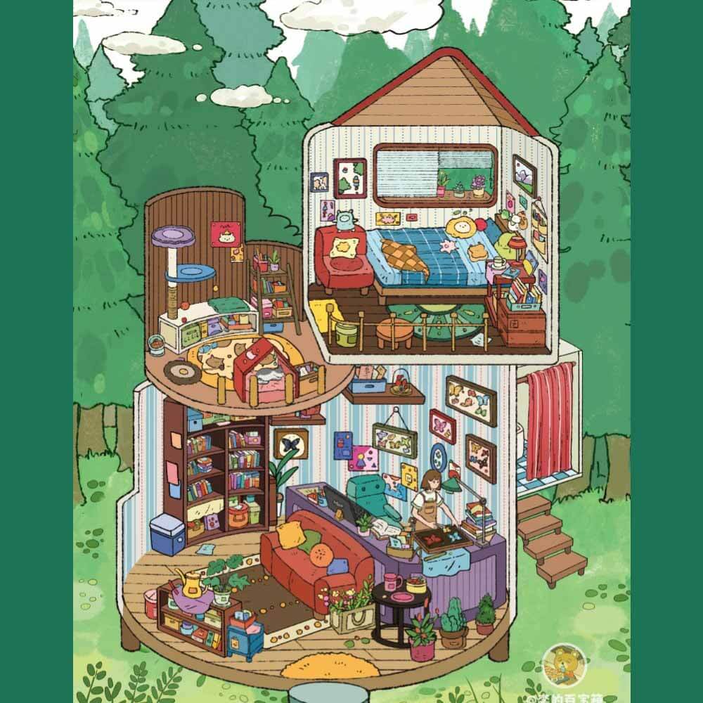 Treasure Chest Christmas & New Year Scene Sticker 6 Cute Miniature Scenes