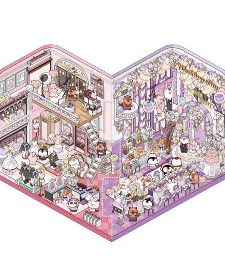 Wedding March DIY 3D Scene Stickers 2 Cute Miniature Scenes