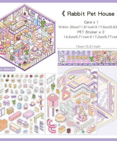 Paws & Palates DIY 3D Scene Stickers 4 Cute Miniature Scenes