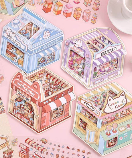 Paws & Palates DIY 3D Scene Stickers 4 Cute Miniature Scenes