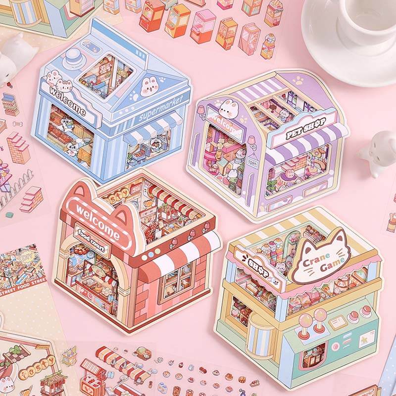 Paws & Palates DIY 3D Scene Stickers 4 Cute Miniature Scenes