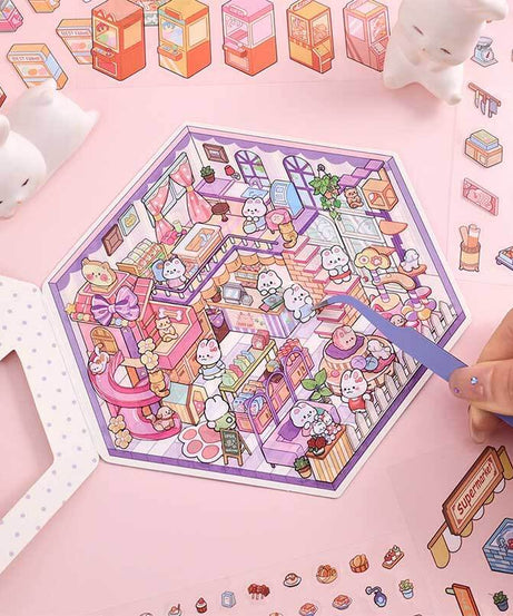 Paws & Palates DIY 3D Scene Stickers 4 Cute Miniature Scenes