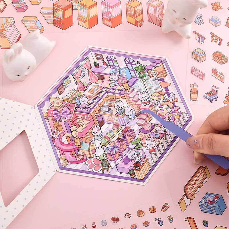 Paws & Palates DIY 3D Scene Stickers 4 Cute Miniature Scenes