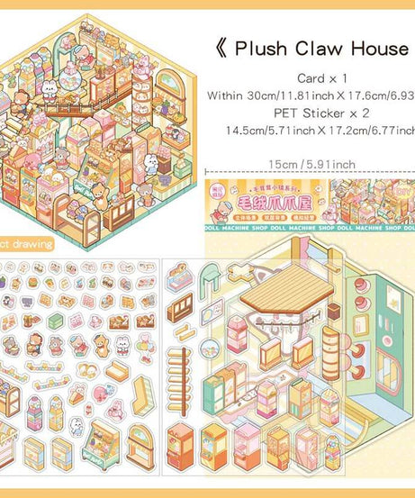 Paws & Palates DIY 3D Scene Stickers 4 Cute Miniature Scenes
