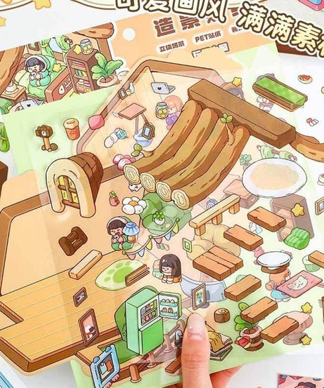 Playful Delights DIY 3D Scene Stickers 2 Cute Miniature Scenes
