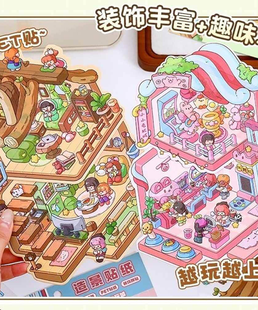 Playful Delights DIY 3D Scene Stickers 2 Cute Miniature Scenes