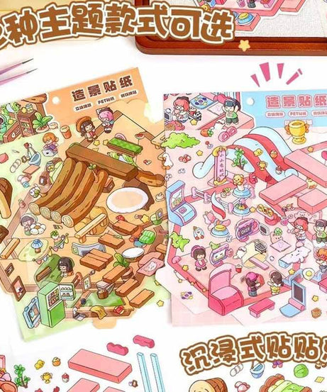 Playful Delights DIY 3D Scene Stickers 2 Cute Miniature Scenes