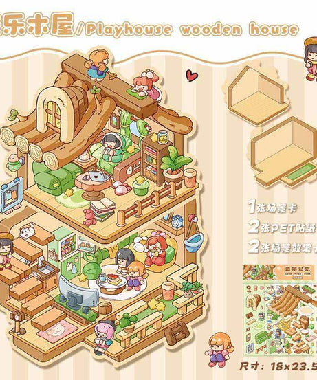 Playful Delights DIY 3D Scene Stickers 2 Cute Miniature Scenes