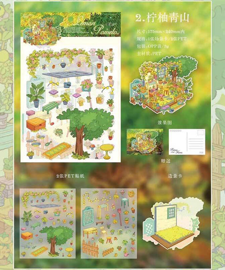 Poetic Earth DIY 3D Scene Stickers 4 Cute Miniature Scenes