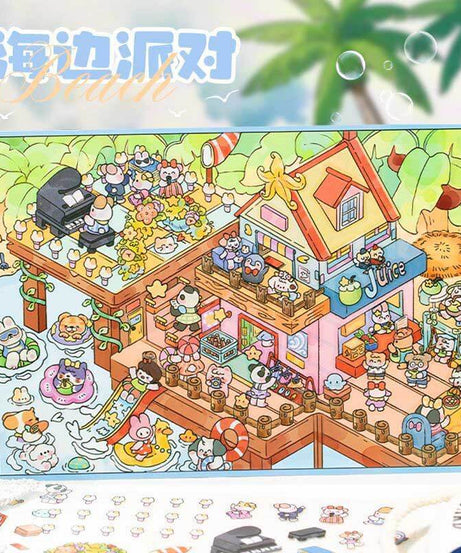 Proofing & Palm Trees DIY 3D Scene Stickers 2 Cute Miniature Scenes