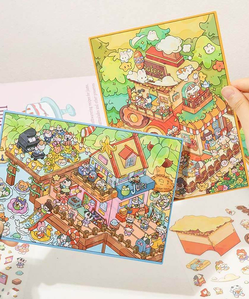 Proofing & Palm Trees DIY 3D Scene Stickers 2 Cute Miniature Scenes