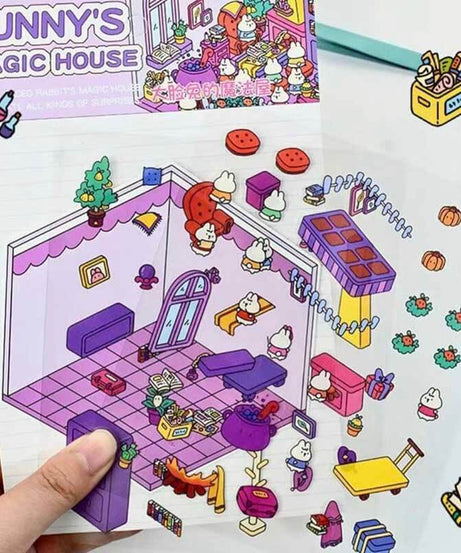 Roomful of  Wonder DIY 3D Sticker Collection 4 Cute Miniature Scenes