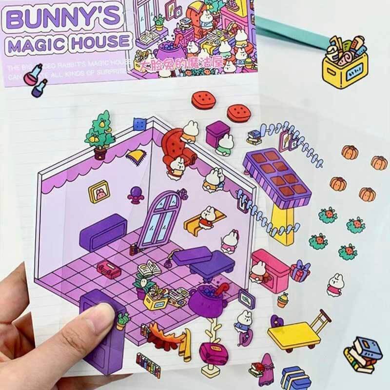 Roomful of  Wonder DIY 3D Sticker Collection 4 Cute Miniature Scenes