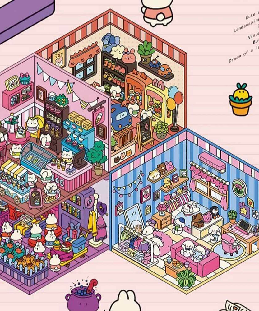 Roomful of  Wonder DIY 3D Sticker Collection 4 Cute Miniature Scenes