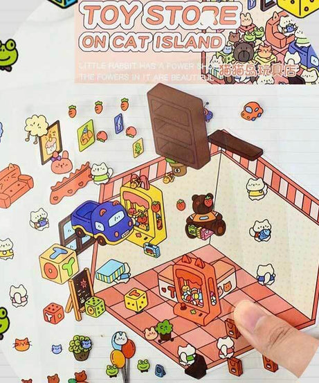 Roomful of  Wonder DIY 3D Sticker Collection 4 Cute Miniature Scenes