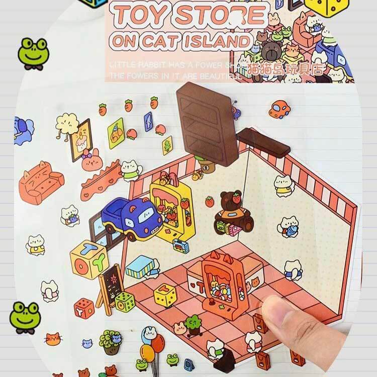 Roomful of  Wonder DIY 3D Sticker Collection 4 Cute Miniature Scenes