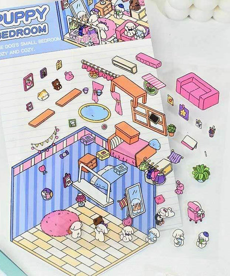 Roomful of  Wonder DIY 3D Sticker Collection 4 Cute Miniature Scenes