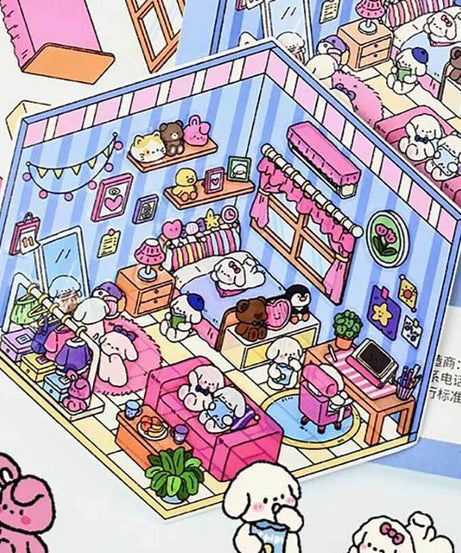 Roomful of  Wonder DIY 3D Sticker Collection 4 Cute Miniature Scenes