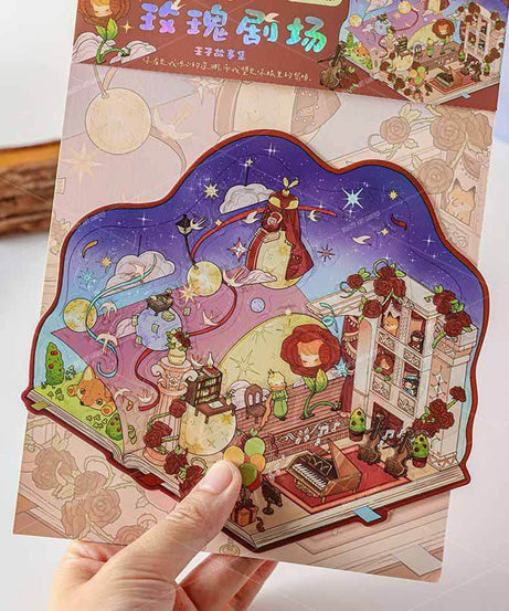 Rose Reverie DIY 3D Scene Stickers 4 Cute Miniature Scenes