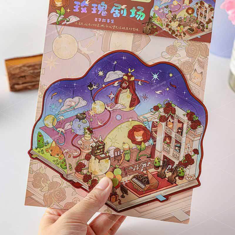 Rose Reverie DIY 3D Scene Stickers 4 Cute Miniature Scenes