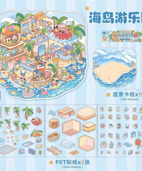 Meow Dreams DIY 3D Scene Stickers 4 Cute Miniature Scenes