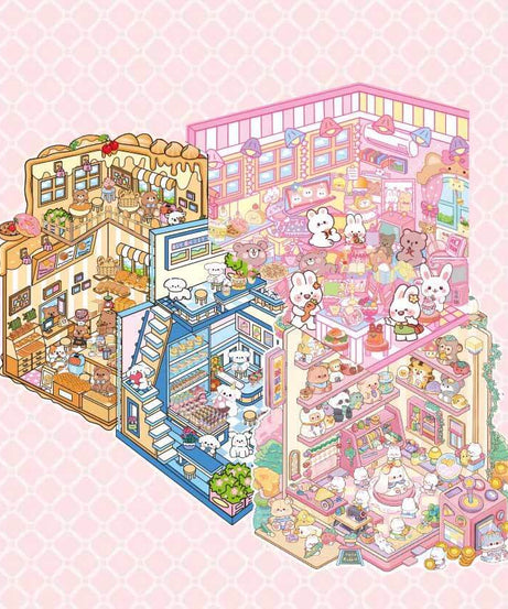 Tiny Joys Market DIY 3D Scene Stickers 4 Cute Miniature Scenes