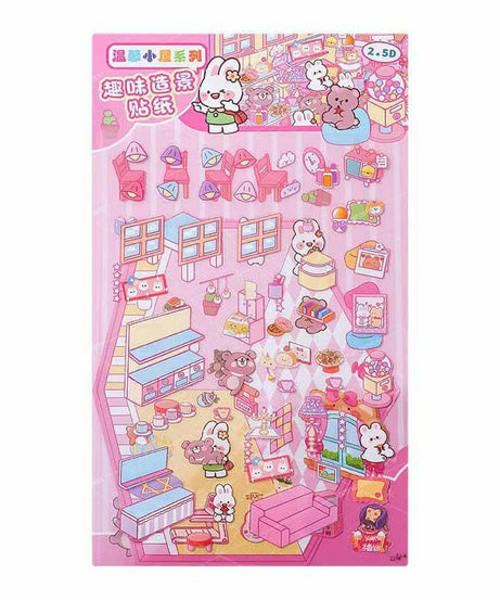 Tiny Joys Market DIY 3D Scene Stickers 4 Cute Miniature Scenes
