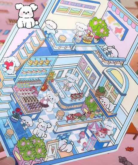 Tiny Joys Market DIY 3D Scene Stickers 4 Cute Miniature Scenes