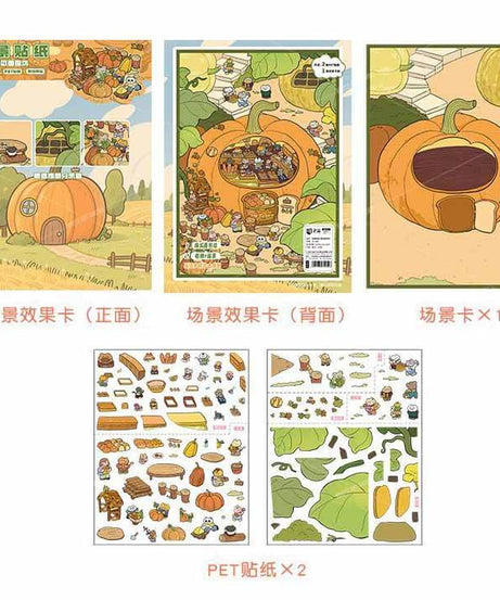 Shopping Tea Party DIY 3D Scene Stickers 2 Cute Miniature Scenes