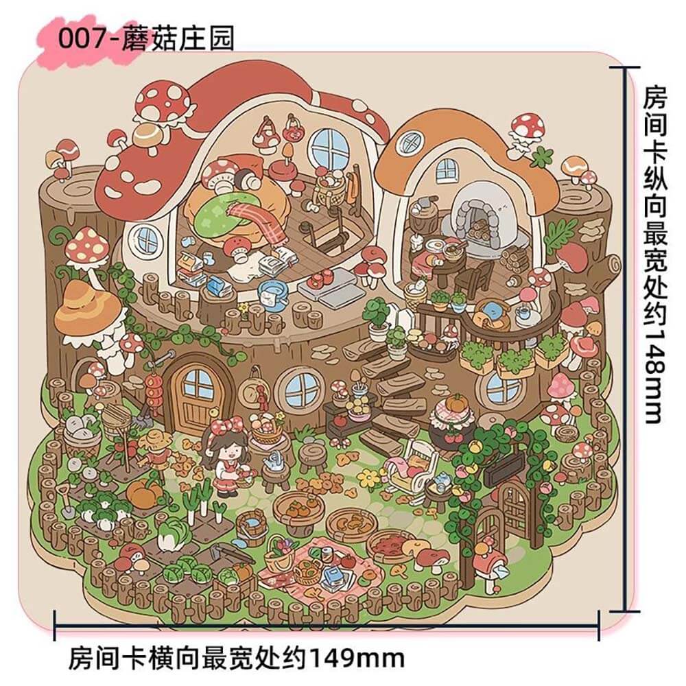 Space-Time Travel DIY 3D Scene Stickers 3 Cute Miniature Scenes