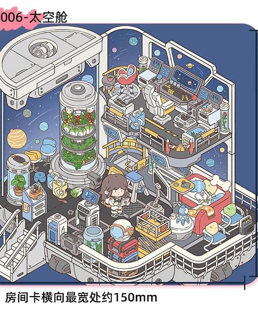 Space-Time Travel DIY 3D Scene Stickers 3 Cute Miniature Scenes