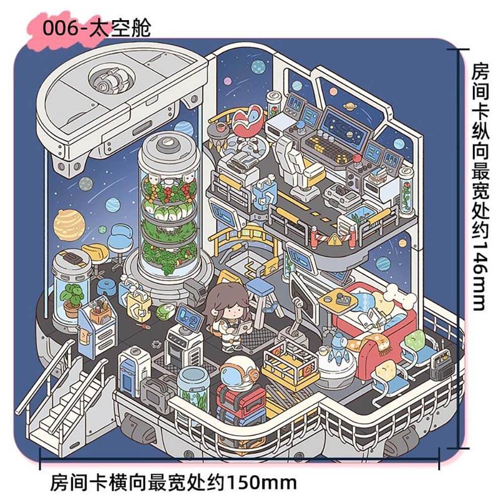 Space-Time Travel DIY 3D Scene Stickers 3 Cute Miniature Scenes