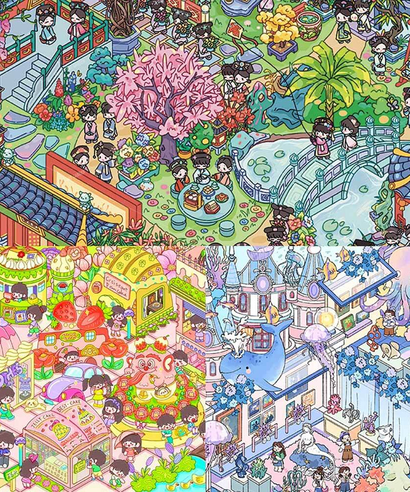 Sugar Coral Garden DIY 3D Scene Stickers 3 Cute Miniature Scenes