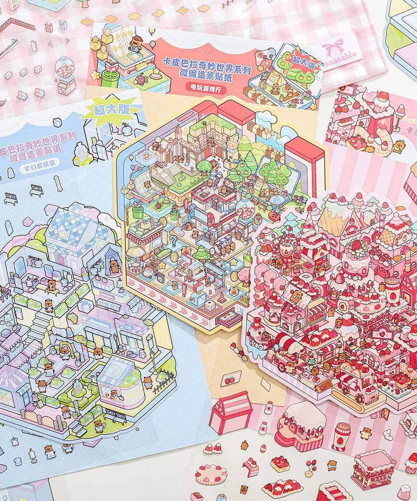 Sugar Pop Club DIY 3D Scene Stickers 3 Cute Miniature Scenes