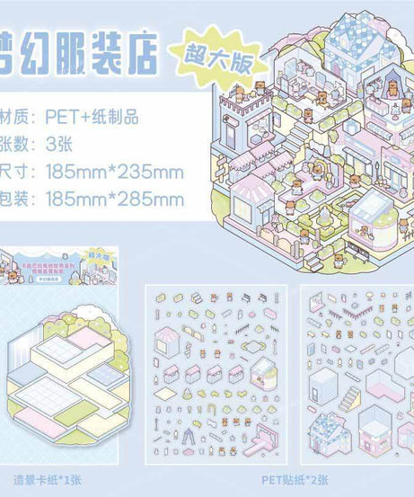 Sugar Pop Club DIY 3D Scene Stickers 3 Cute Miniature Scenes
