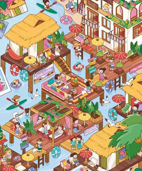 Summer Getaway DIY 3D Scene Stickers 4 Cute Miniature Scenes