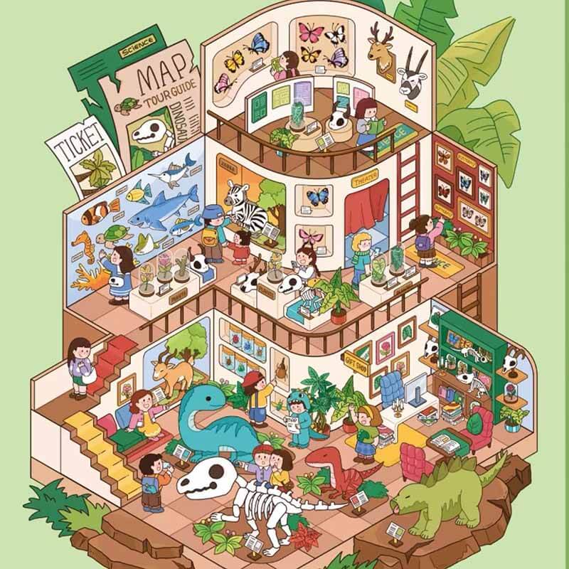 Summer Getaway DIY 3D Scene Stickers 4 Cute Miniature Scenes