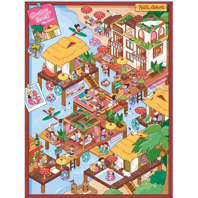 Summer Getaway DIY 3D Scene Stickers 4 Cute Miniature Scenes