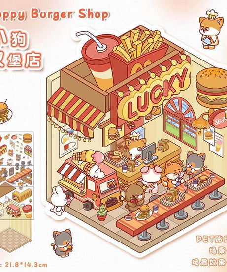 Sweet Critter Café DIY 3D Scene Stickers 4 Cute Miniature Scenes