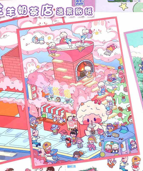 Sweet Wish Tales DIY 3D Scene Stickers 2 Cute Miniature Scenes