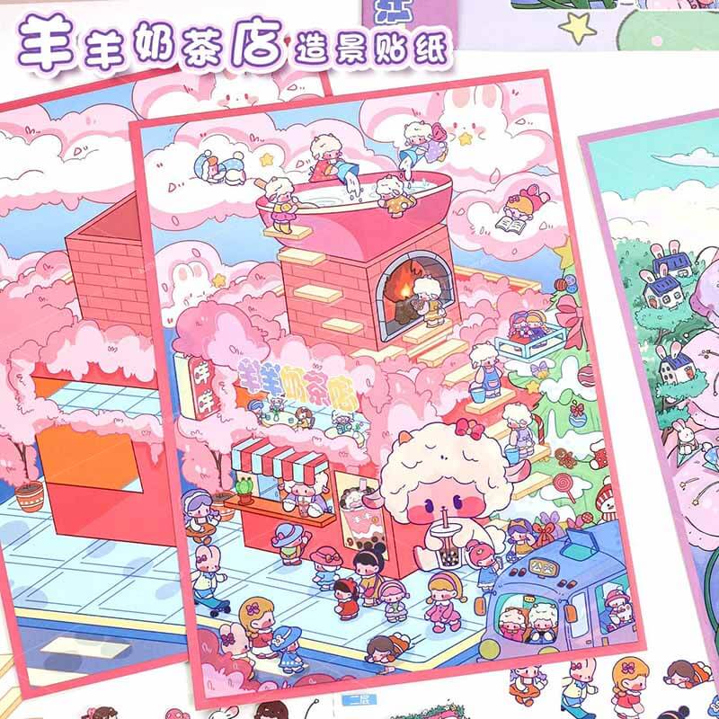 Sweet Wish Tales DIY 3D Scene Stickers 2 Cute Miniature Scenes