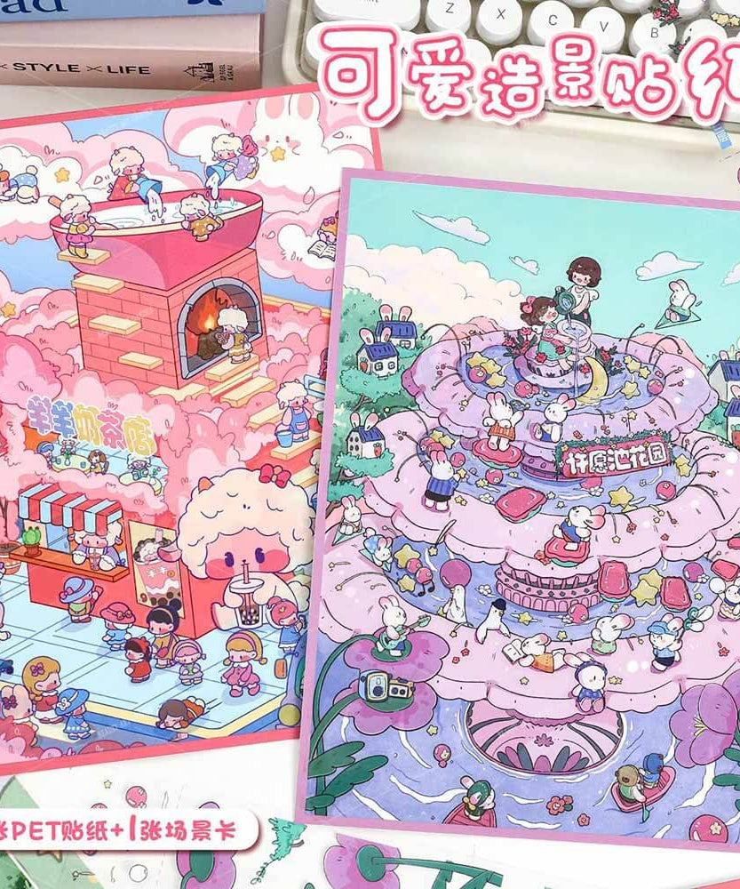 Sweet Wish Tales DIY 3D Scene Stickers 2 Cute Miniature Scenes