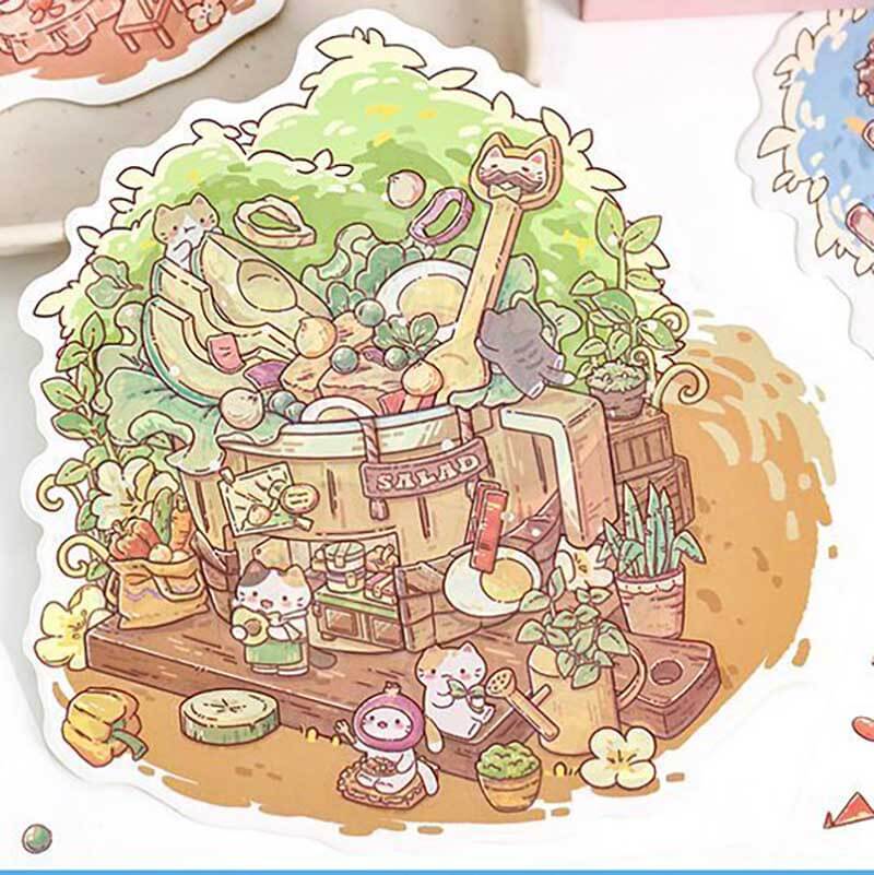 Teacup Tales DIY 3D Scene Stickers 4 Cute Miniature Scenes