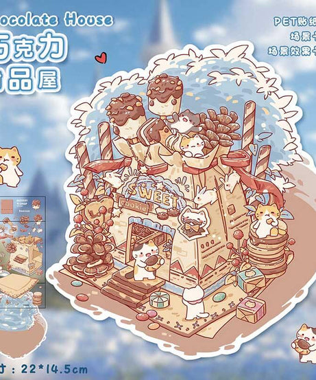 Teacup Tales DIY 3D Scene Stickers 4 Cute Miniature Scenes